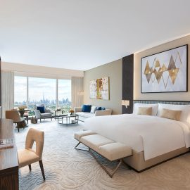 Sofitel Dubai Wafi Luxury Room Bedroom Skyline View Image WEB