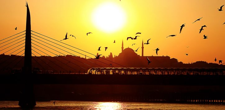 thebeautifulsunsetinistanbulwiththebirdsdancingand