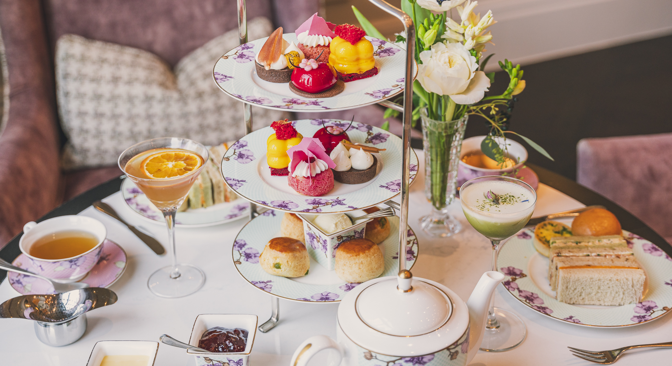 Valentine's Day Afternoon Tea at The Orchid Tea Room in Fairmont Windsor Park hotel near London Heathrow