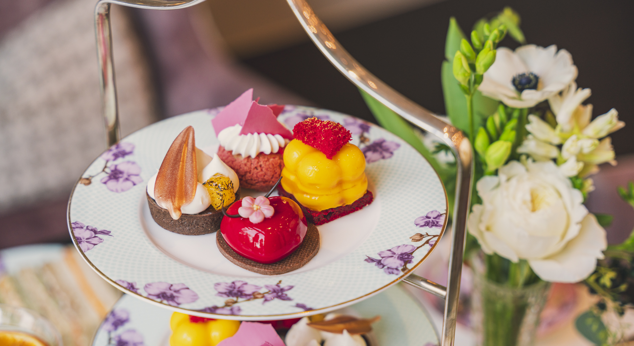Valentine's Day Afternoon Tea at The Orchid Tea Room in Fairmont Windsor Park hotel near London Heathrow