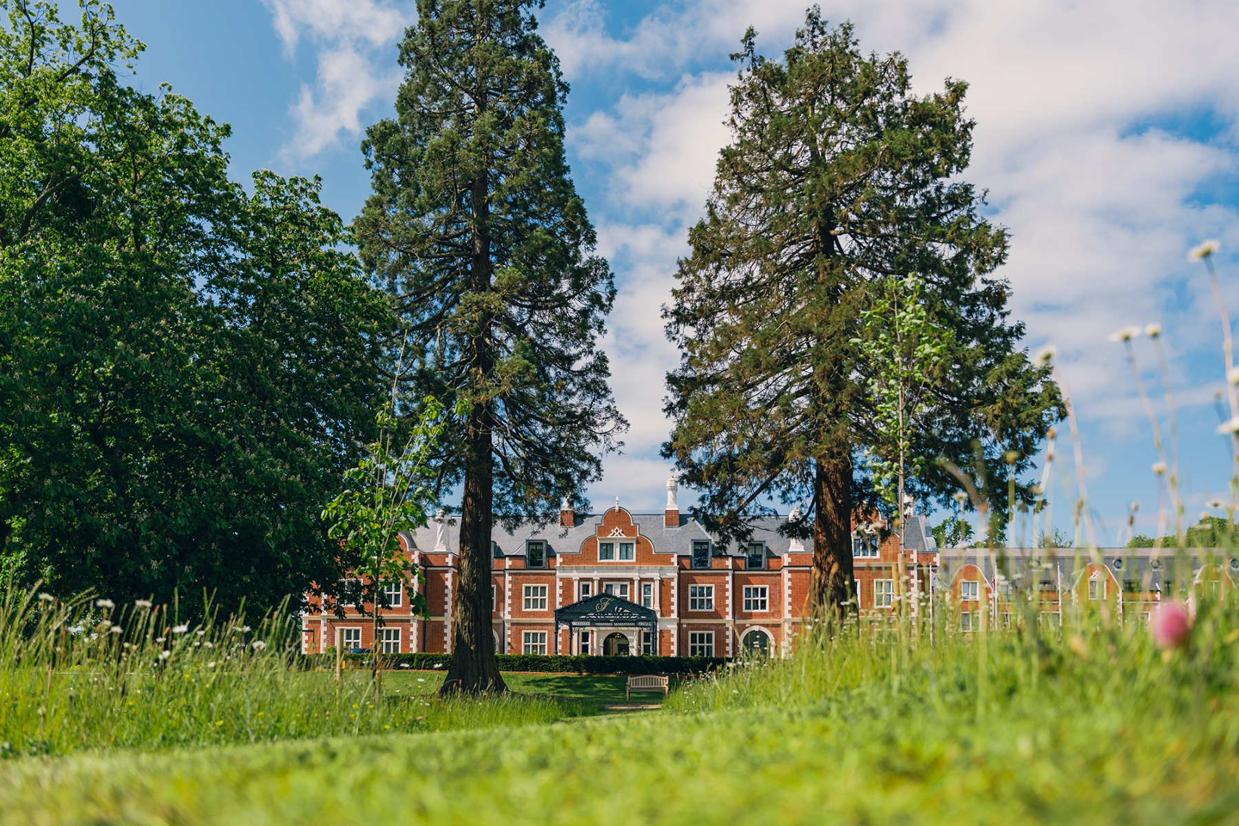 Fairmont Windsor Parks front grounds with flowers opening up for the season.