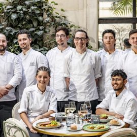 Restaurant Maison Blossom le chef Christophe Chottin et sa brigade