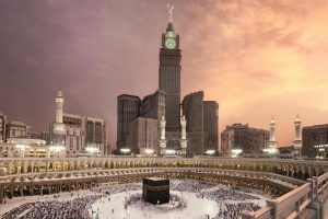 Kaaba with Abraj Al Bait clock tower in the background