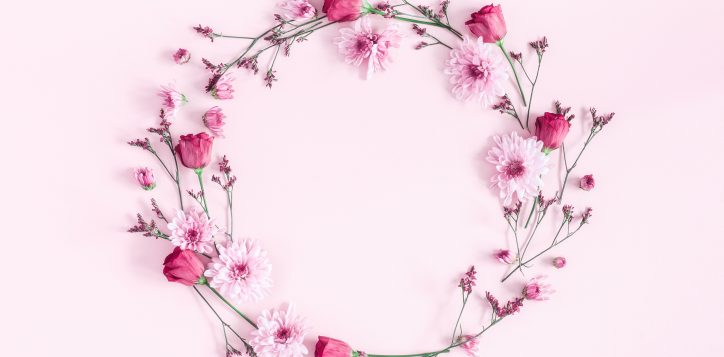 flowerscomposition-wreathmadeofpinkflowersonpinkbackground-2